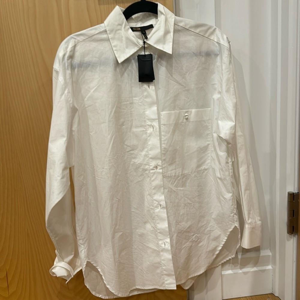 EUC Maje Cipuna long sleeve button down sz 1 (Small) white
